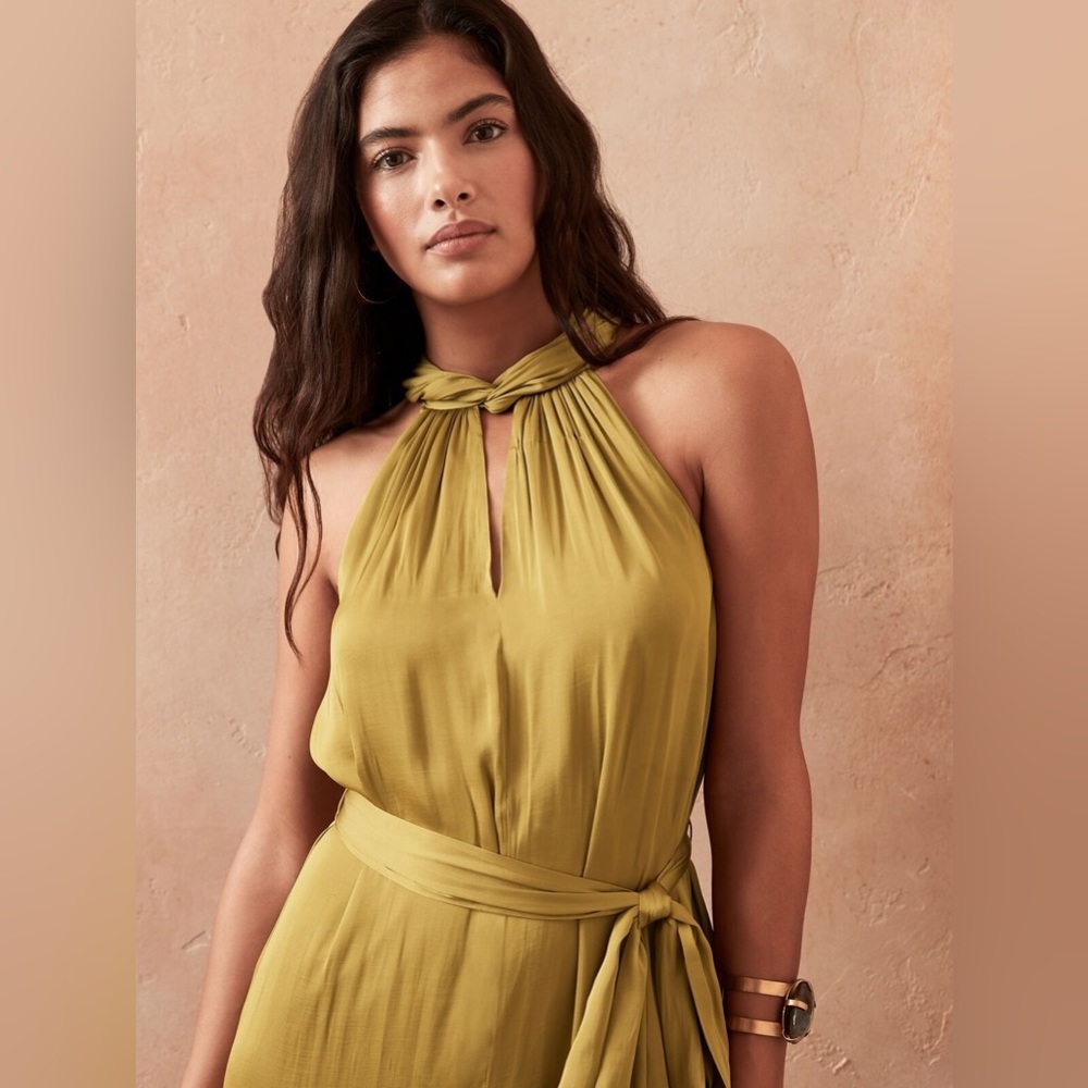Banana Republic Twisted Maxi Dress in Gold
